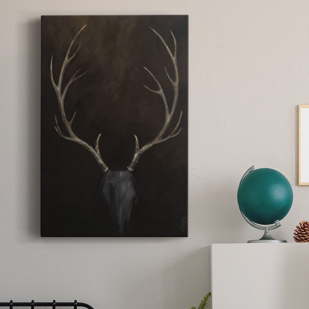 Buck Wildlife Wall Art, Premium Gallery Wrapped Canvas - Rustic Deer Print - Ready to Hang