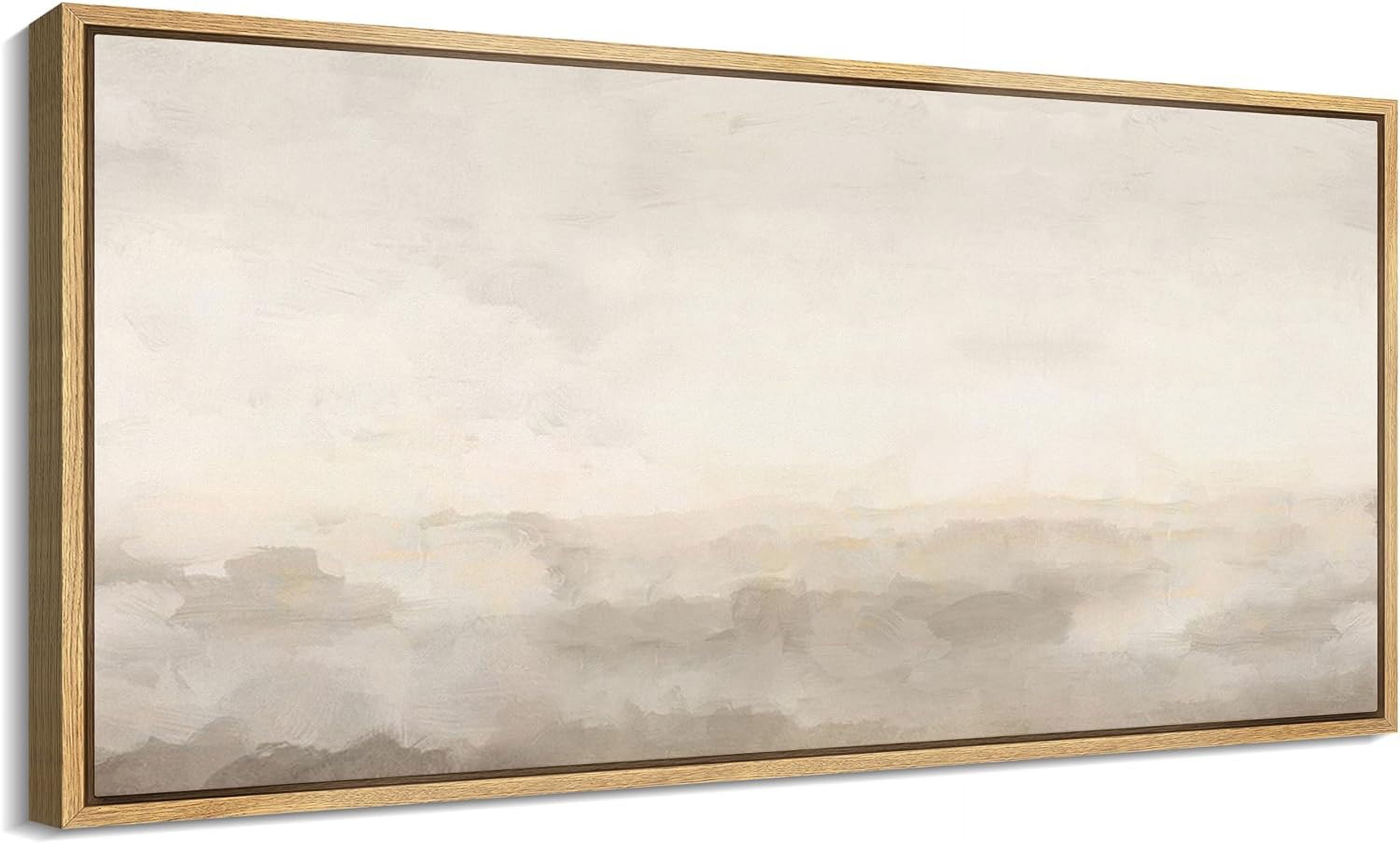 IDEA4WALL Extra Large Framed Canvas Print Wall Art Minimalist Neutral Landscape Abstract Horizon Line Retro Artwork Nature Wilderness Fine Art Vintage Decor for Home Decoration - 60"x30"