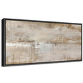 Large Framed Canvas Print Neutral Beige and White Textured with a Weathered LookWall Art Decorative Ready to Hang Painting for Living room Bedroom 60x30 inches Black Frame