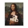 P&L Art Canvas Wall Art Decor, Funny Mona Lisa Toilet Paper Canvas Poster - Modern Wall Decor for Bedroom, Bathroom, Living Room, Hallway - Unique Home Decor Gift