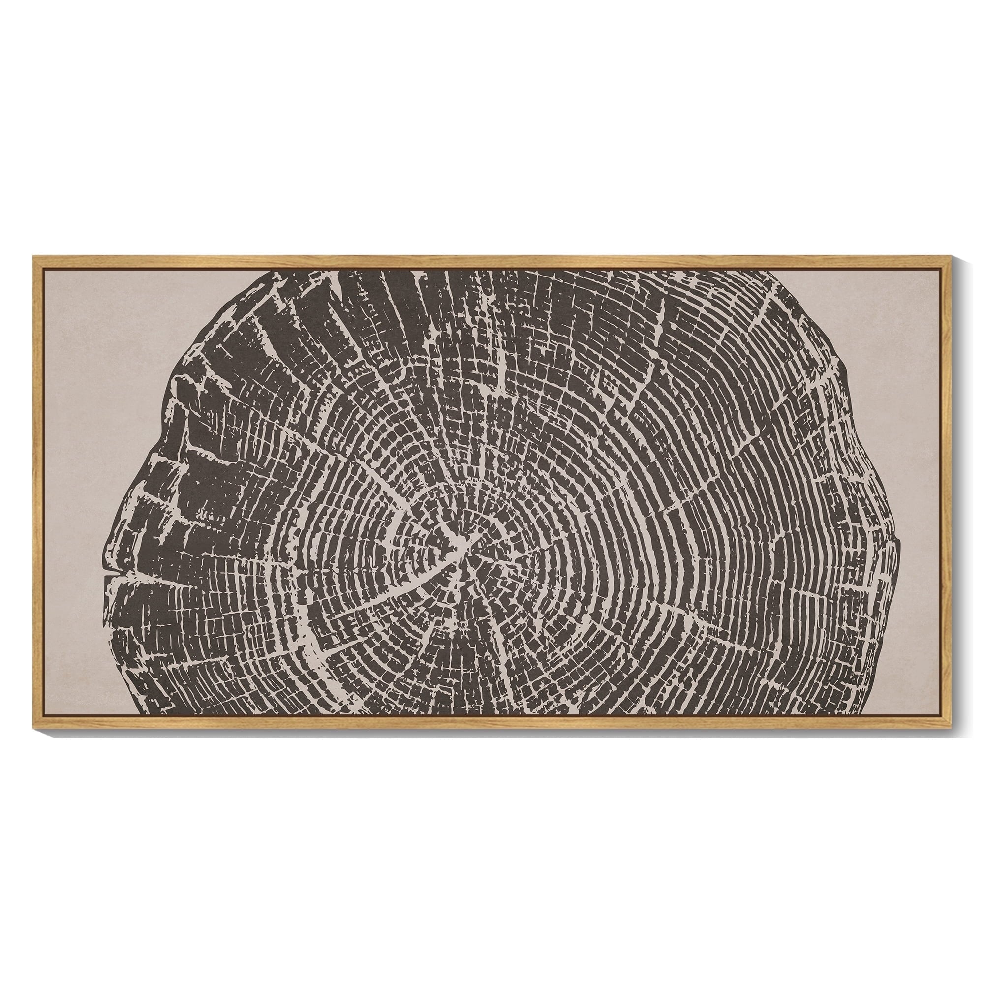 SHENIFY Abstract Landscape Wall Art 20x40in Natural Framed Minimalist Tan Green Mountain Neutral Toned Misty Nature Wilderness Illustrations Modern Art Decorative