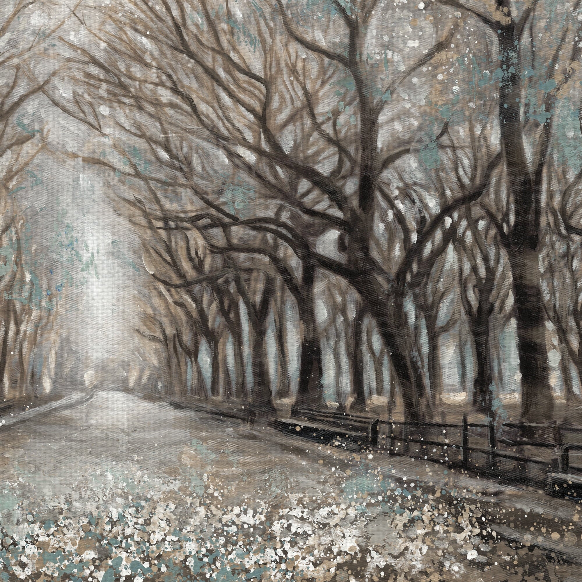Masterpiece Art Gallery Momentary Quiet Platinum Park Trees by Frank Parson Canvas Art Print 22" x 28"